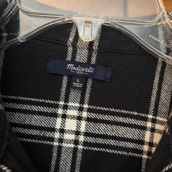 Madewell Black and White Plaid Shirt - Picture 3 of 3